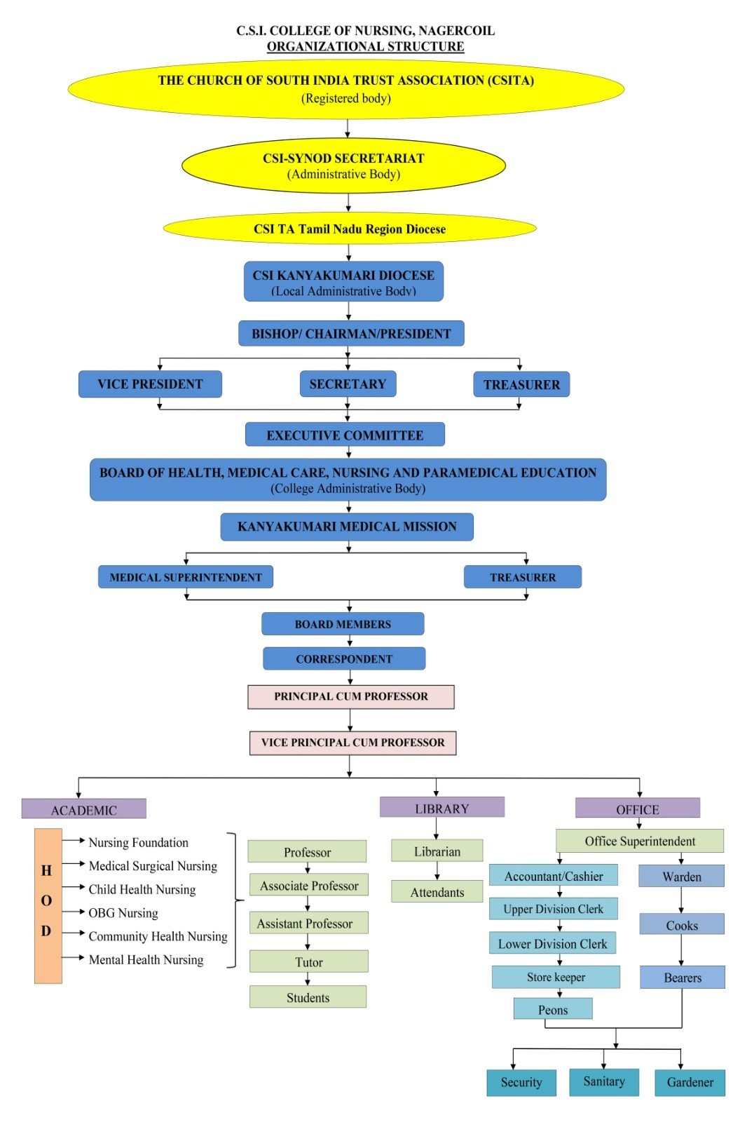 C.S.I. College of Nursing Organizational Structure