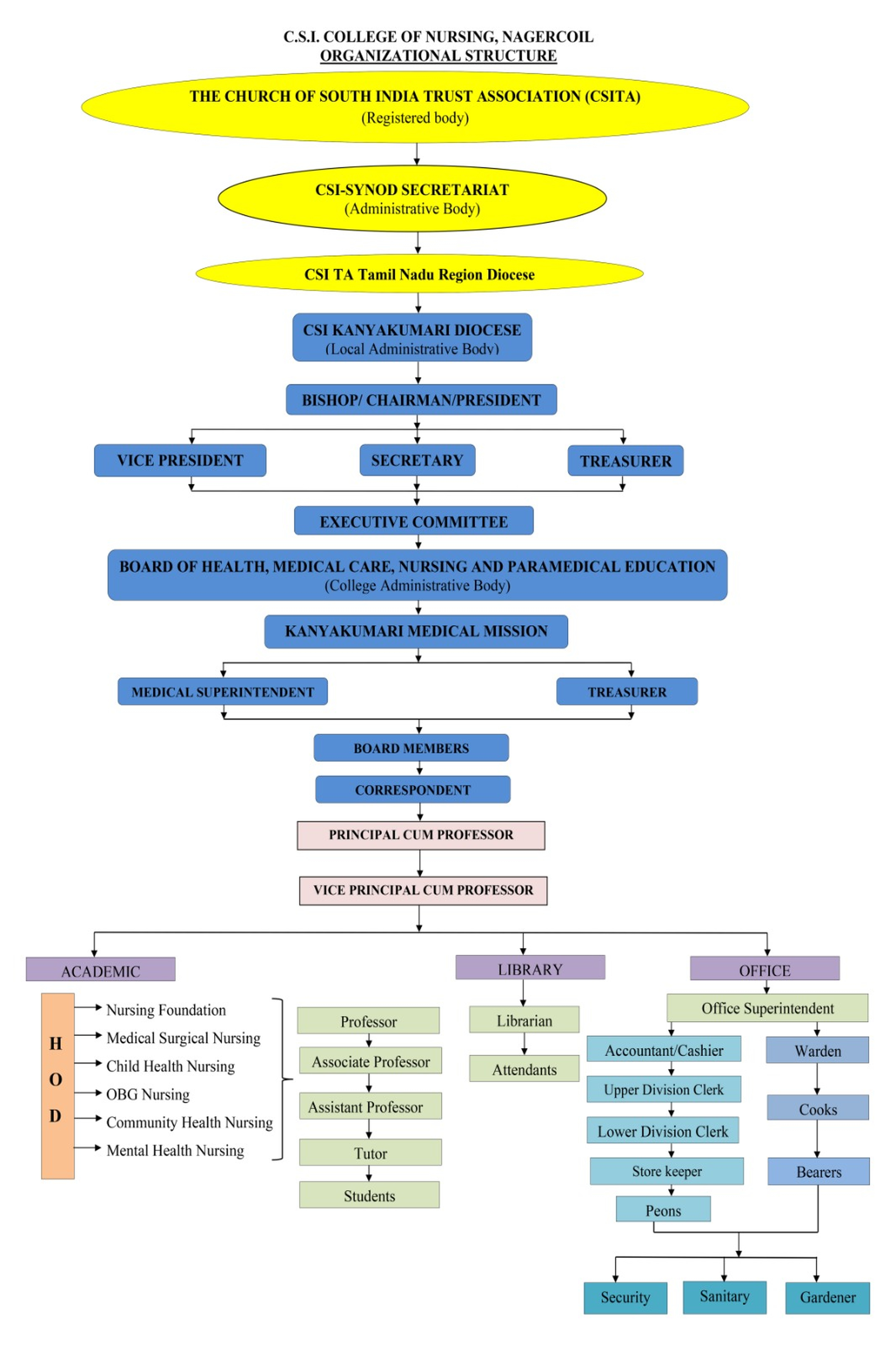 C.S.I. College of Nursing Organizational Structure